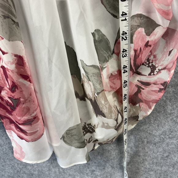 Robbie Bee Chiffon Dress Womens 12 Floral Cowl Neck Romantic Whimsy Fairy Y2K - Picture 9 of 15